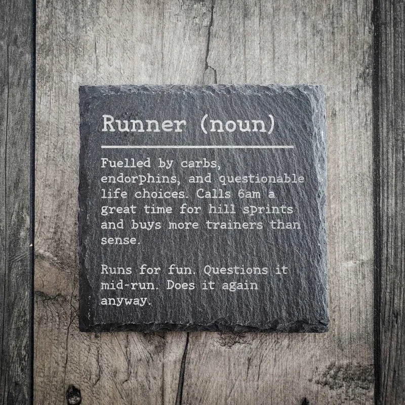 Funny Runner Dictionary Definition Slate Coaster